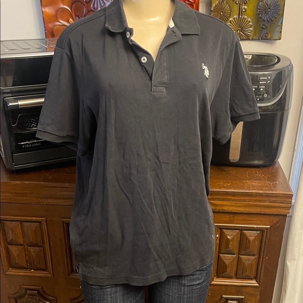 U.S. Polo Assn. Men's Black Polo with Embroidered Logo